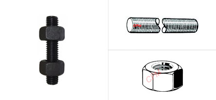 เหล็กสตัดเกลียวตลอด ASTM A193-B16 ยาว 1 เมตร, หัวน๊อต A194 Gr.4